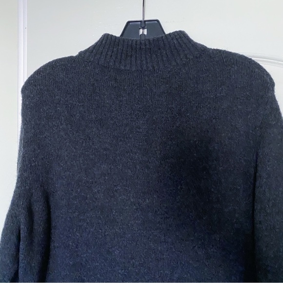 Jenni Kayne Sweater Oversized Cotton Ribbed Knit Alpaca Wool Charcoal XXS EUC - Picture 7 of 11